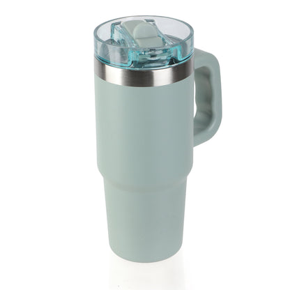 Ozark Trail 30 oz Stainless Steel Insulated Travel Tumbler with Handle and Flip Straw Lid, Rose Shimmer
